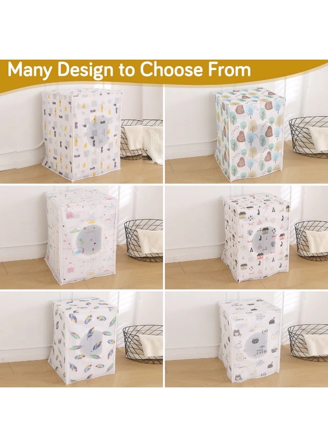 KITCHENOO Waterproof Front Load / Top Load Washing Machine Cover | PEVA Dustproof Protective Cover for 6kg, 6.5kg, 7kg & 7.5kg Fully Automatic Machines, Geometric Abstract - Image 2